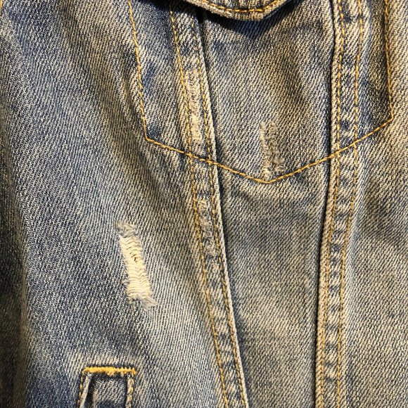 GAP WOMEN' S 1969 CLASS DISTRESSED DENIM JEAN JACKET SIZE EXTRA SMALL  XS NWOT - Picture 7 of 16